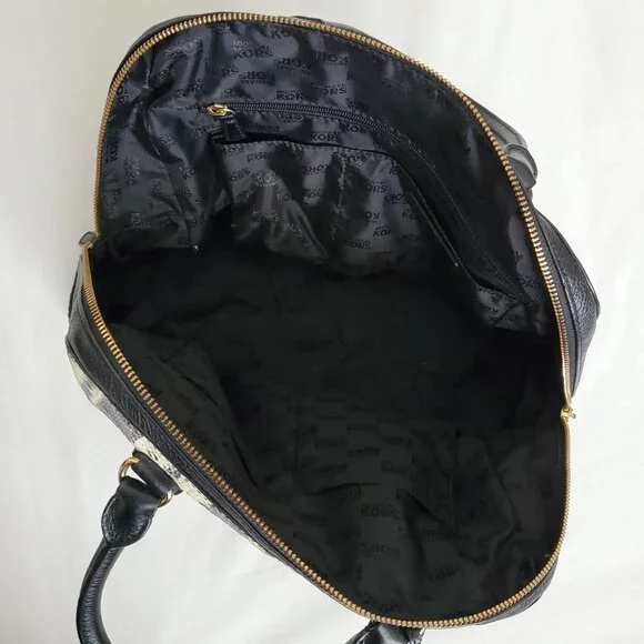 Michael Michael Kors SELMA Black/White Snake Print Leather Tote Bucket Handbag - Picture 11 of 15